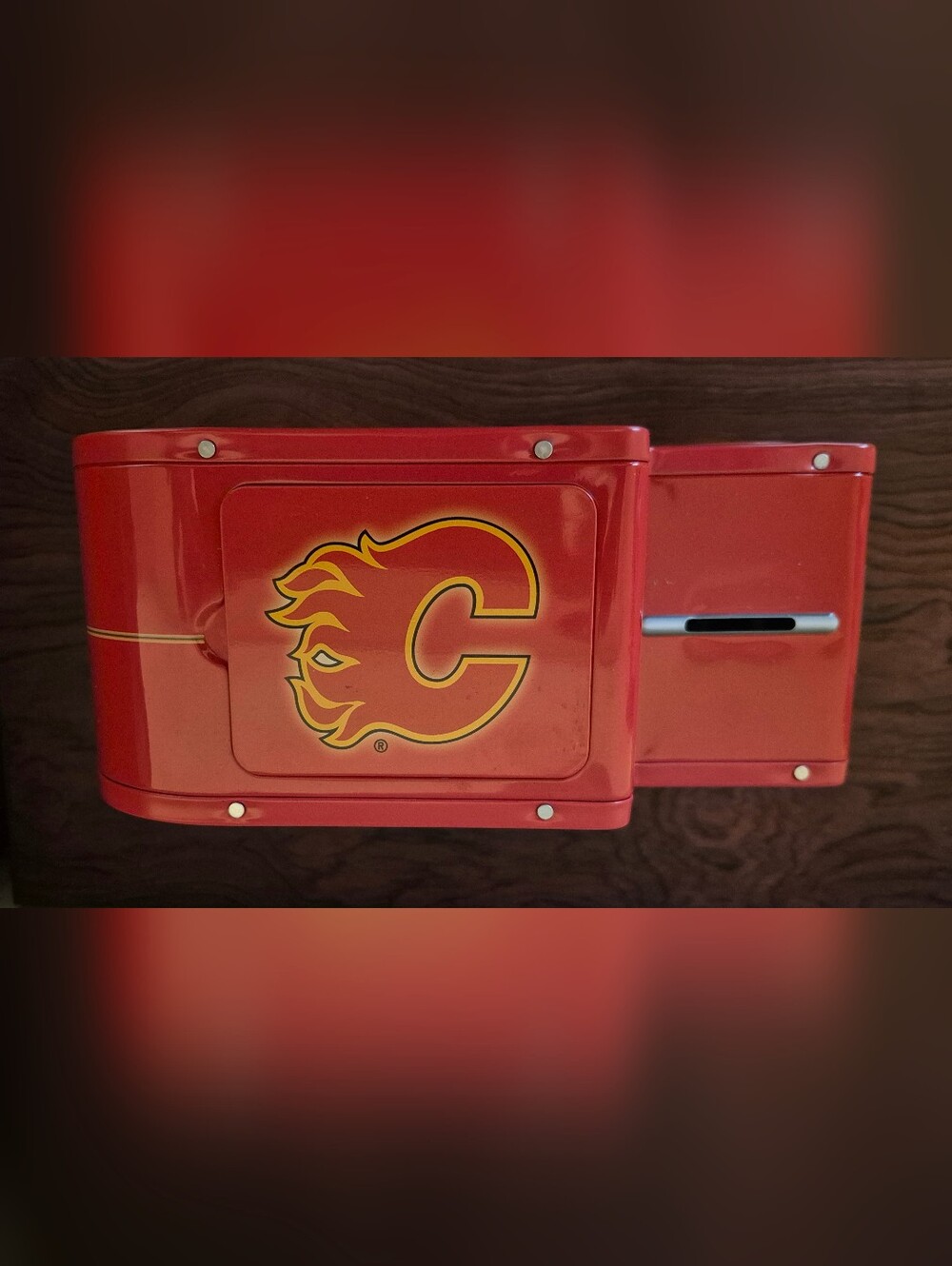 NHL Calgary Flames Collectible Tin Truck Vintage Van Piggy Bank Hockey Fan Decor - Picture 2 of 6